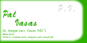 pal vasas business card